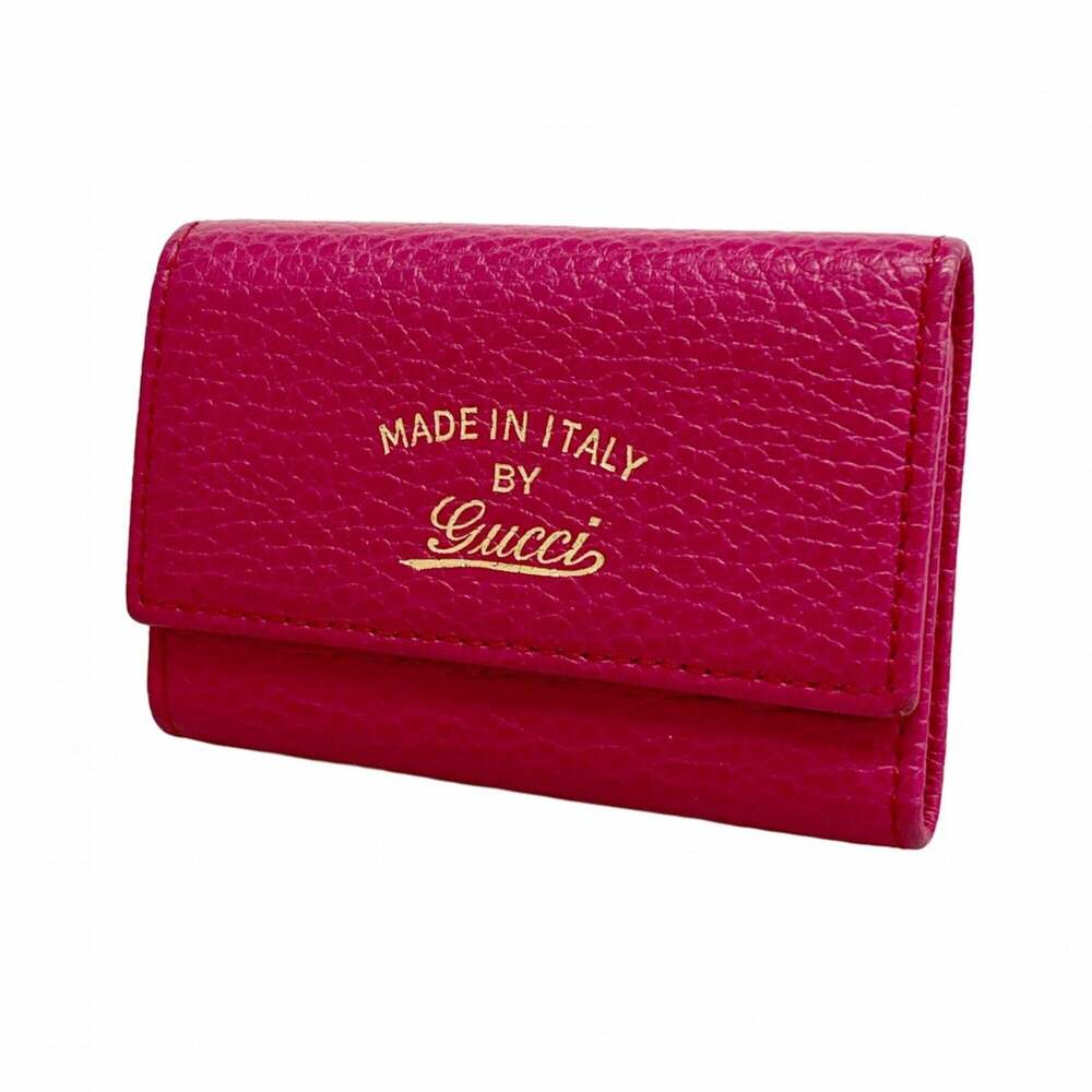 Gucci Swing Key Case 354499 Leather Pink Women's Accessory